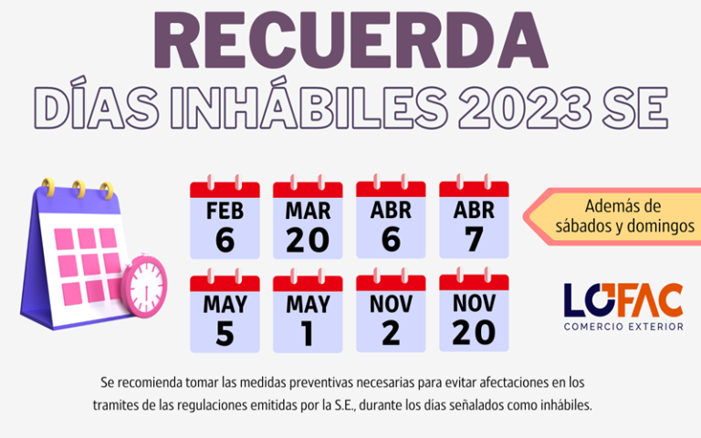 Días Inhábiles 2023 Se Lofac 5564